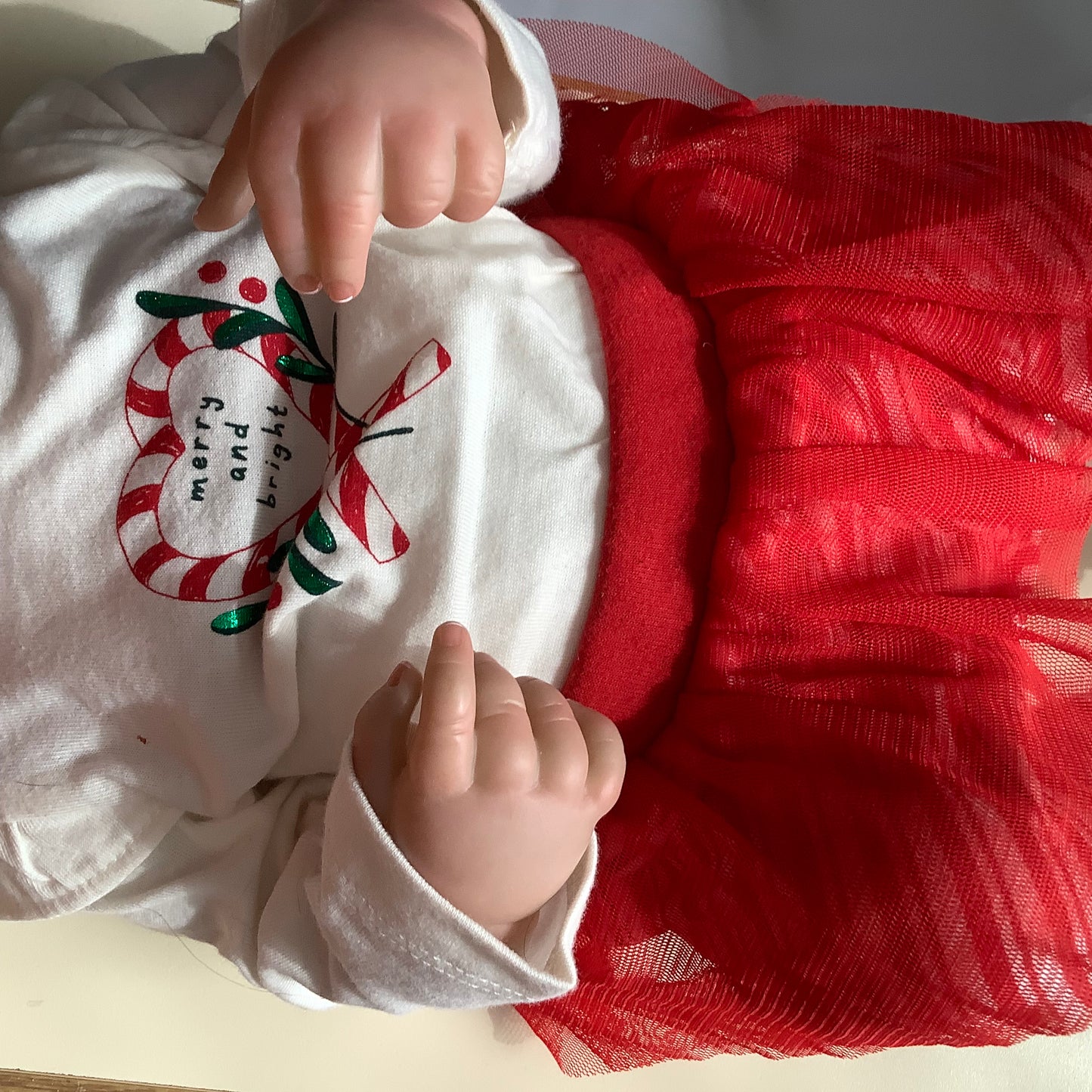 Adorable Reborn Girl Baby Doll with Christmas Outfit, Realistic Lifelike Newborn