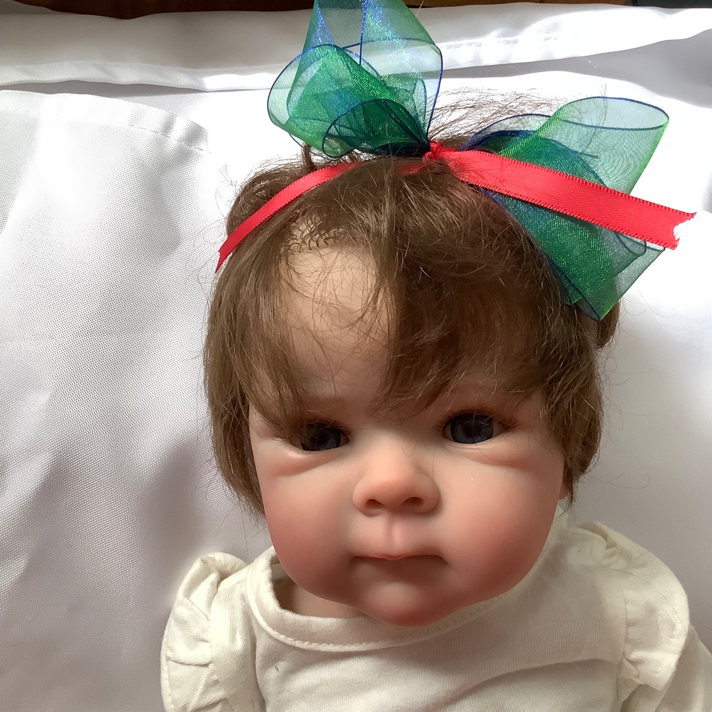 Adorable Reborn Girl Baby Doll with Christmas Outfit, Realistic Lifelike Newborn