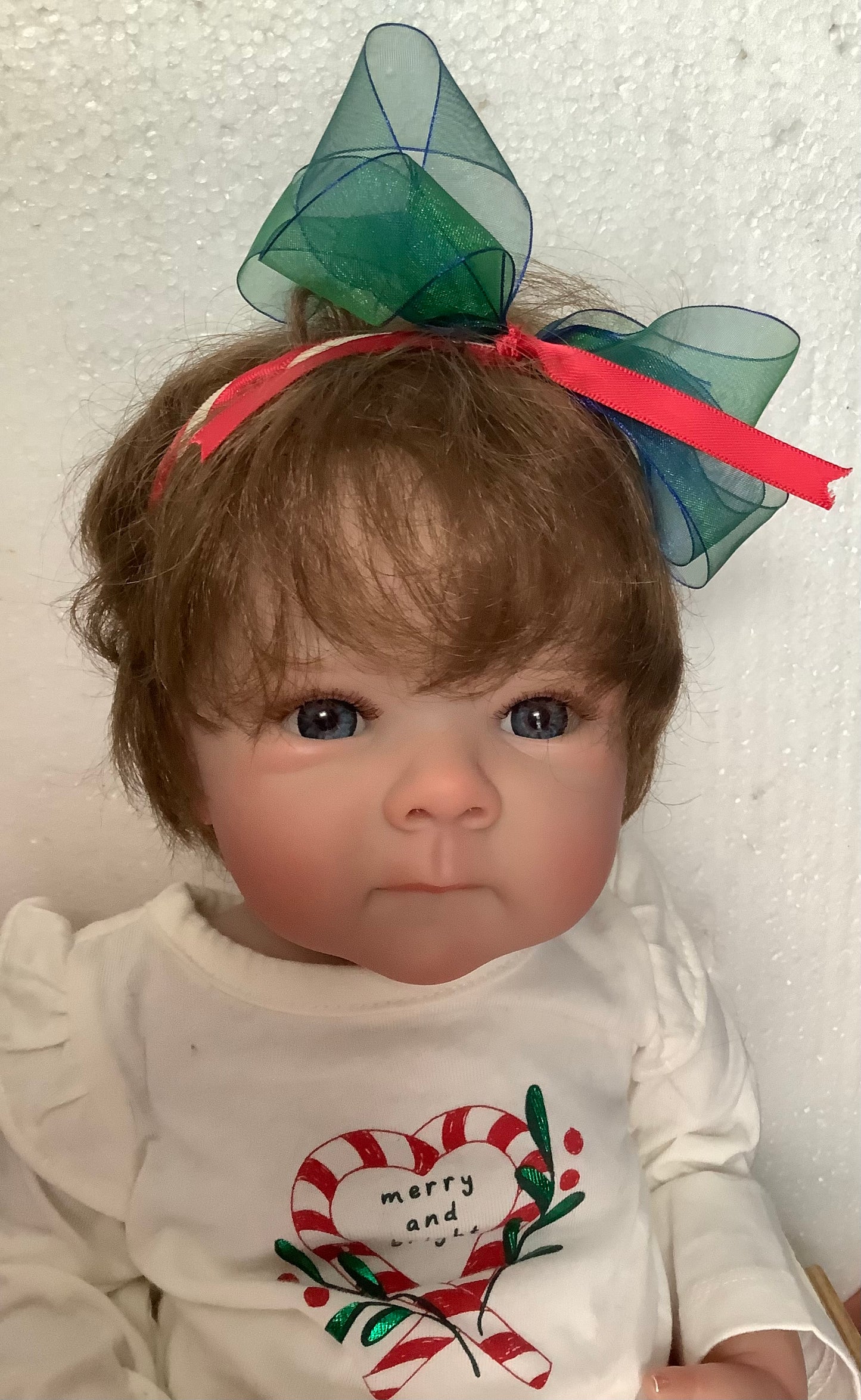 Adorable Reborn Girl Baby Doll with Christmas Outfit, Realistic Lifelike Newborn