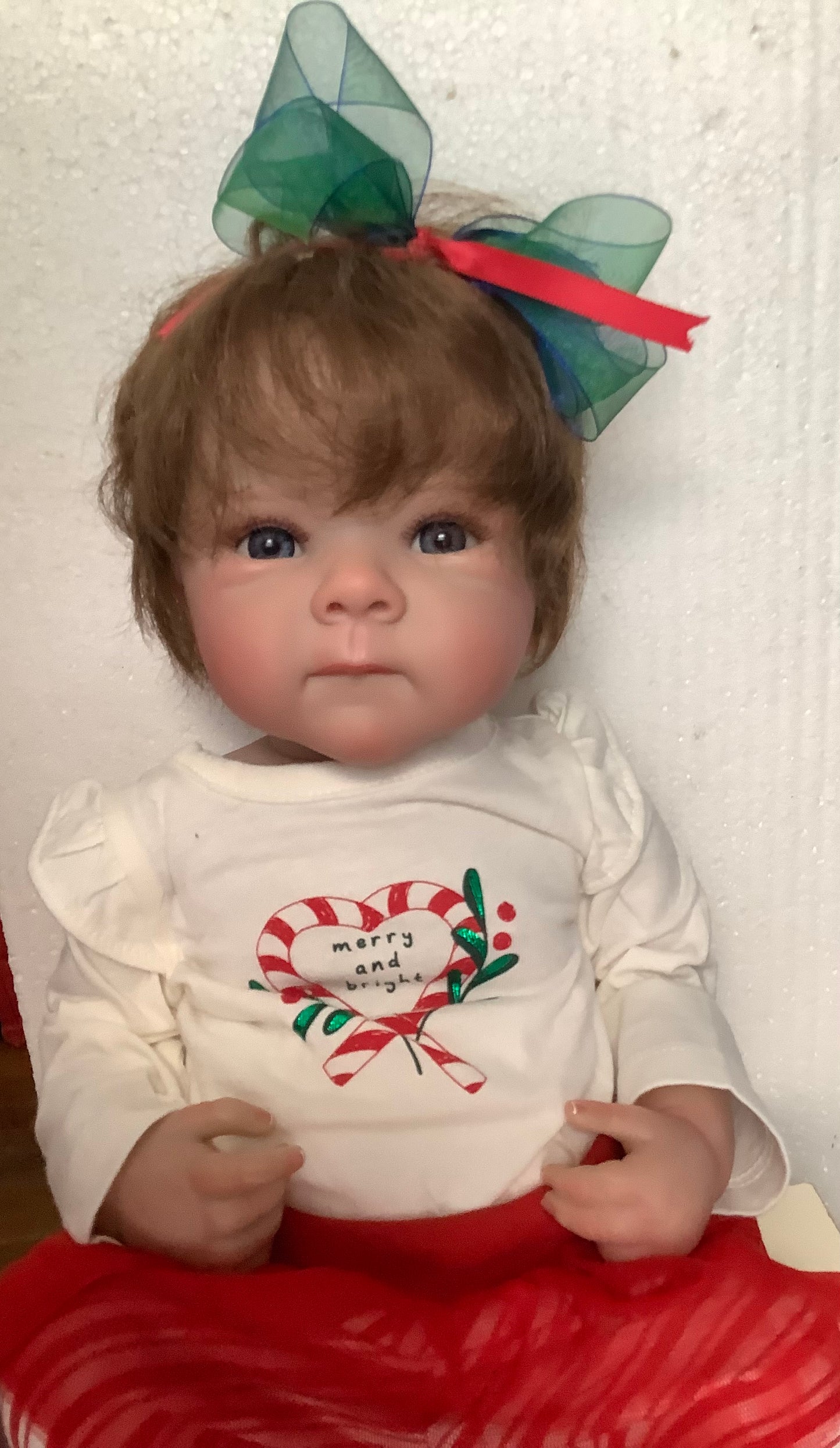 Adorable Reborn Girl Baby Doll with Christmas Outfit, Realistic Lifelike Newborn