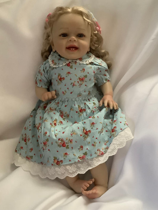 Adorable Reborn Girl Doll, Lifelike and Realistic, Handmade Dress Outfit