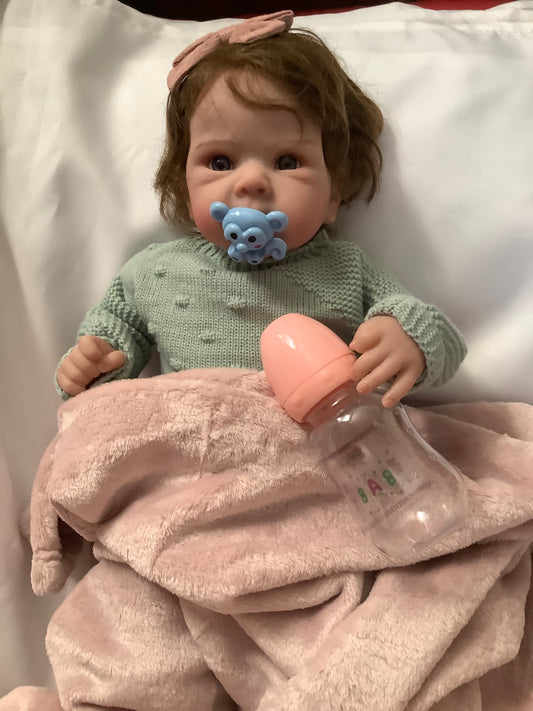 Adorable Reborn Girl Baby Doll, Realistic Lifelike with Blanket