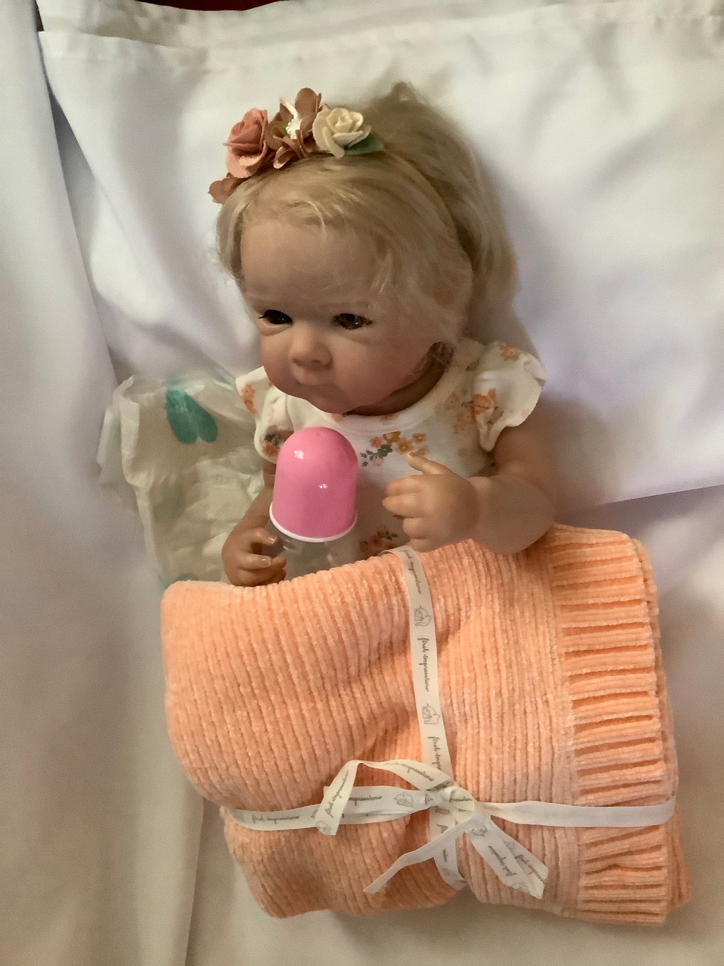 Adorable Reborn Girl Baby Doll, Realistic Lifelike Newborn with One Outfit, Pajamas, and Blanket