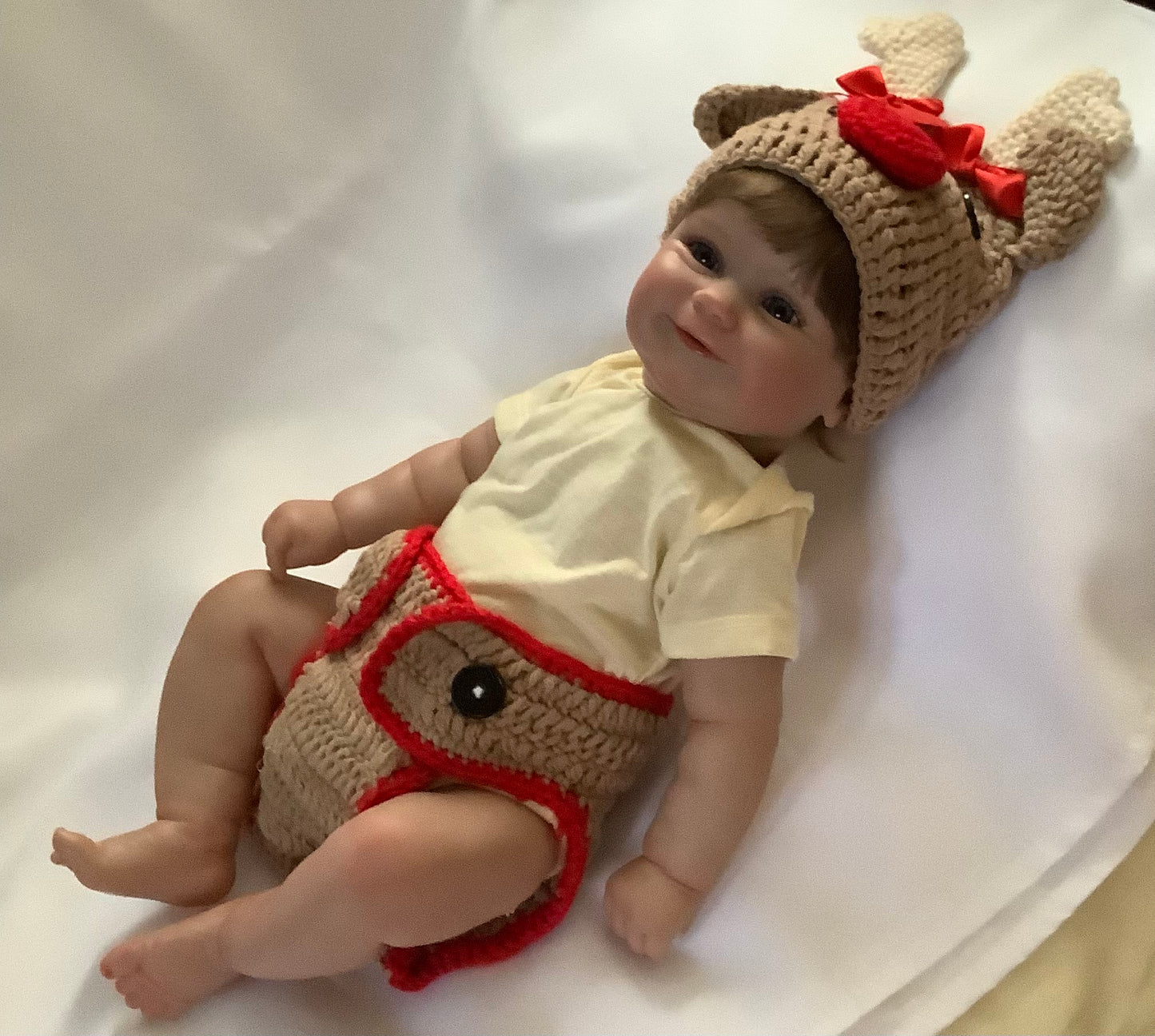 Adorable Reborn Girl Doll, Lifelike and Realistic, Christmas Outfit, Three Outfits