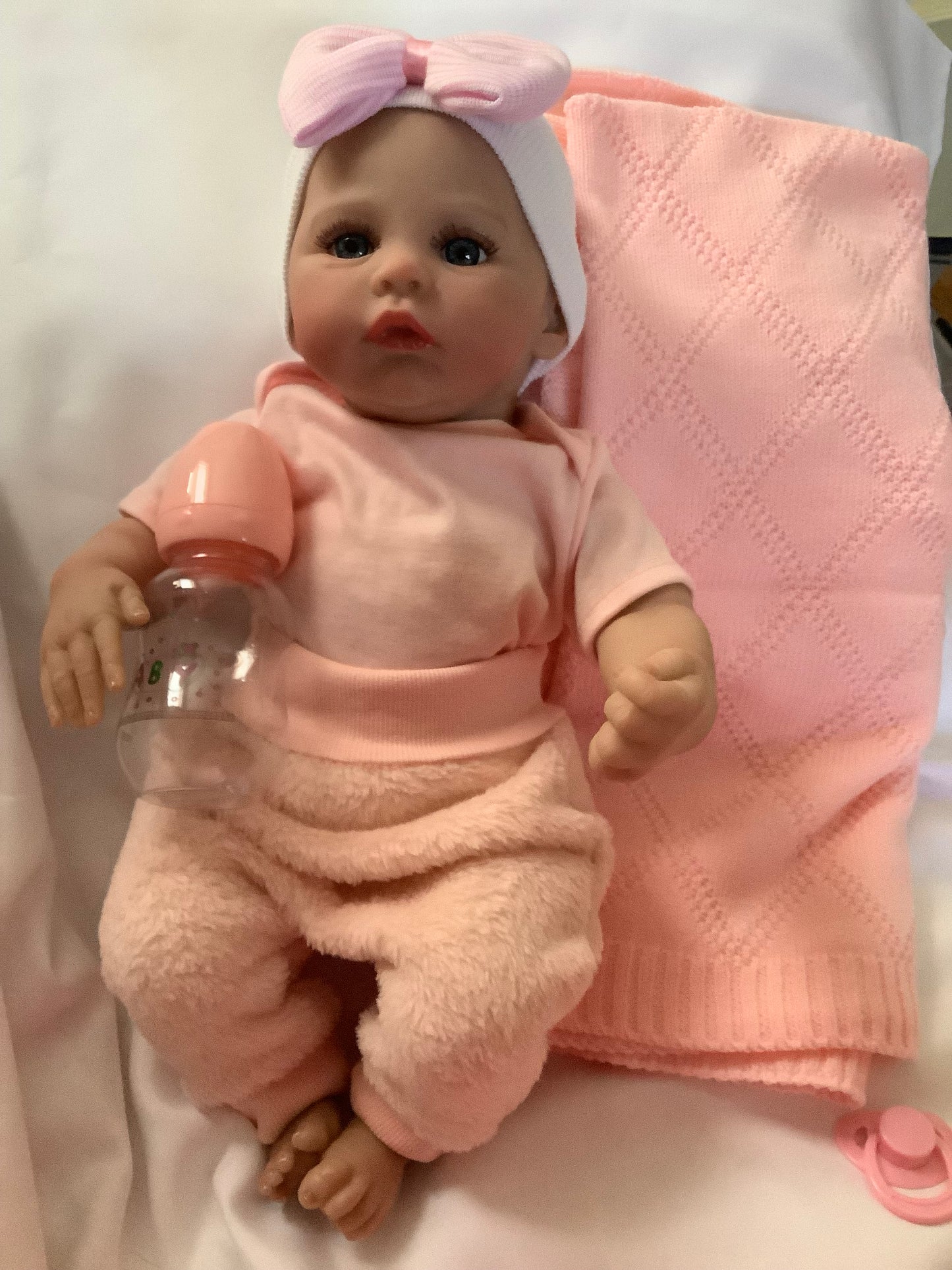 Adorable Reborn Newborn Girl Doll, Lifelike and Realistic with Blanket