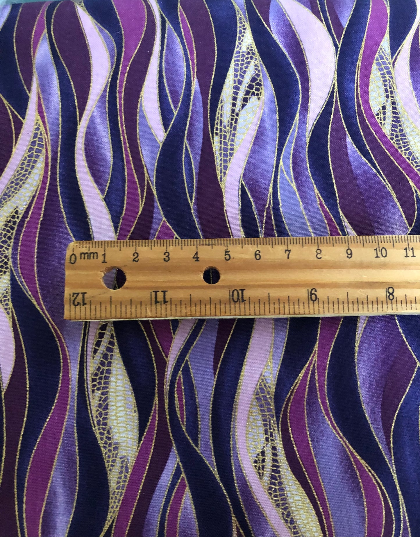 Benartex Kanvas Studio Dance of the Dragonfly Metallic Waves Purple, Designer Cotton, Quilting Fabric, Sold by YARD