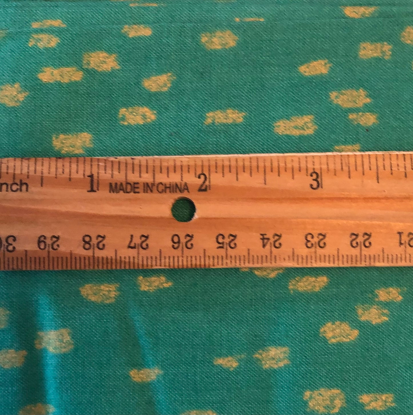 Windham Fabrics Whistler Studios Heavy Metal Teal and Metallic Gold Dots, Designer Cotton, Quilting Fabric