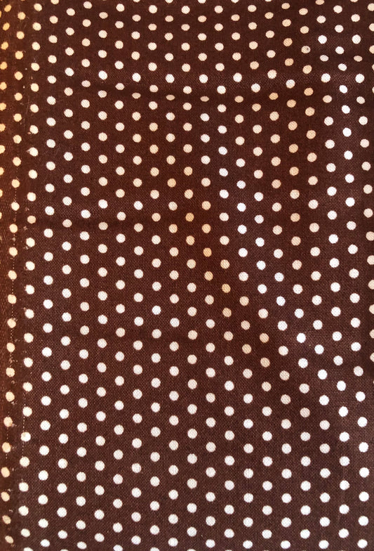 Robert Kaufman Spot On Pin Dot Chocolate Brown and White Polka Dots, Designer Cotton, Quilting Fabric, Sold by YARD