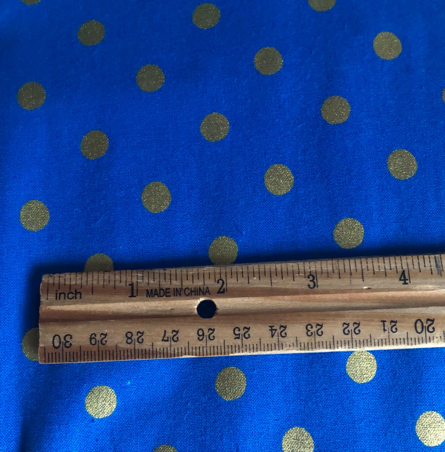 Cotton + Steel Rifle Paper Wonderland Metallic Caterpillar Gold Dots Cobalt Blue, Designer Cotton, Quilting Fabric, Sold by YARD