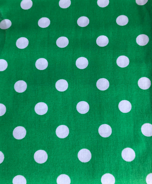 Michael Miller That's It Dot Kelly Green and White Polka Dots, Designer Cotton, Quilting Fabric, Sold by YARD