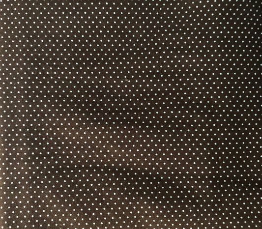 Robert Kaufman Sevenberry Petite Basics Brown and White Mini Polka Dots, Designer Cotton, Quilting Fabric, Sold by YARD