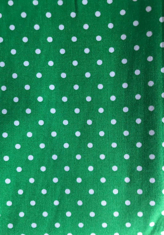 Robert Kaufman Spot On Pin Dot Grass Green and White Polka Dots, Designer Cotton, Quilting Fabric, Sold by YARD