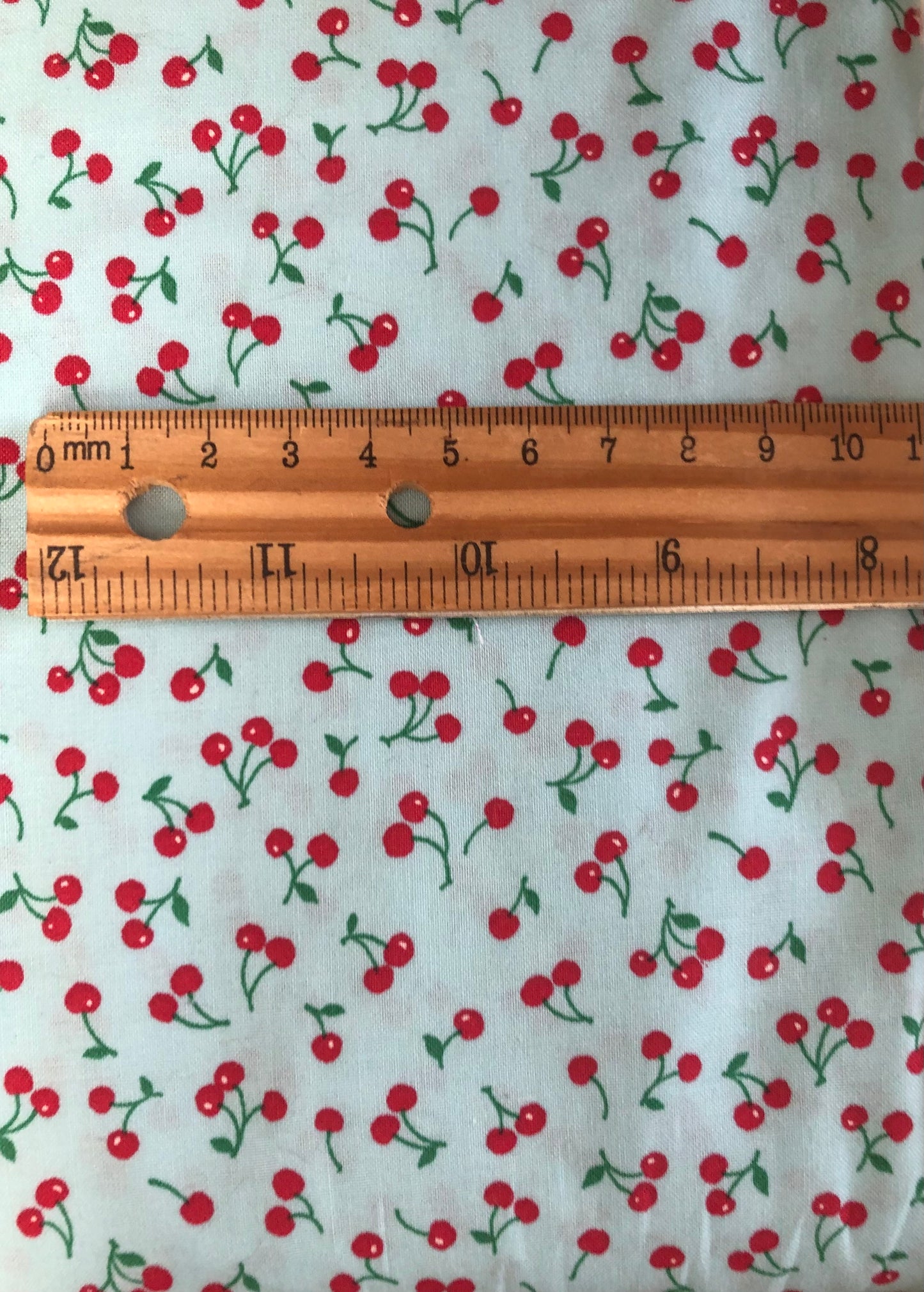 Robert Kaufman Sevenberry Petite Classics Aqua Blue Cherries, Designer Cotton, Quilting Fabric, Sold by YARD