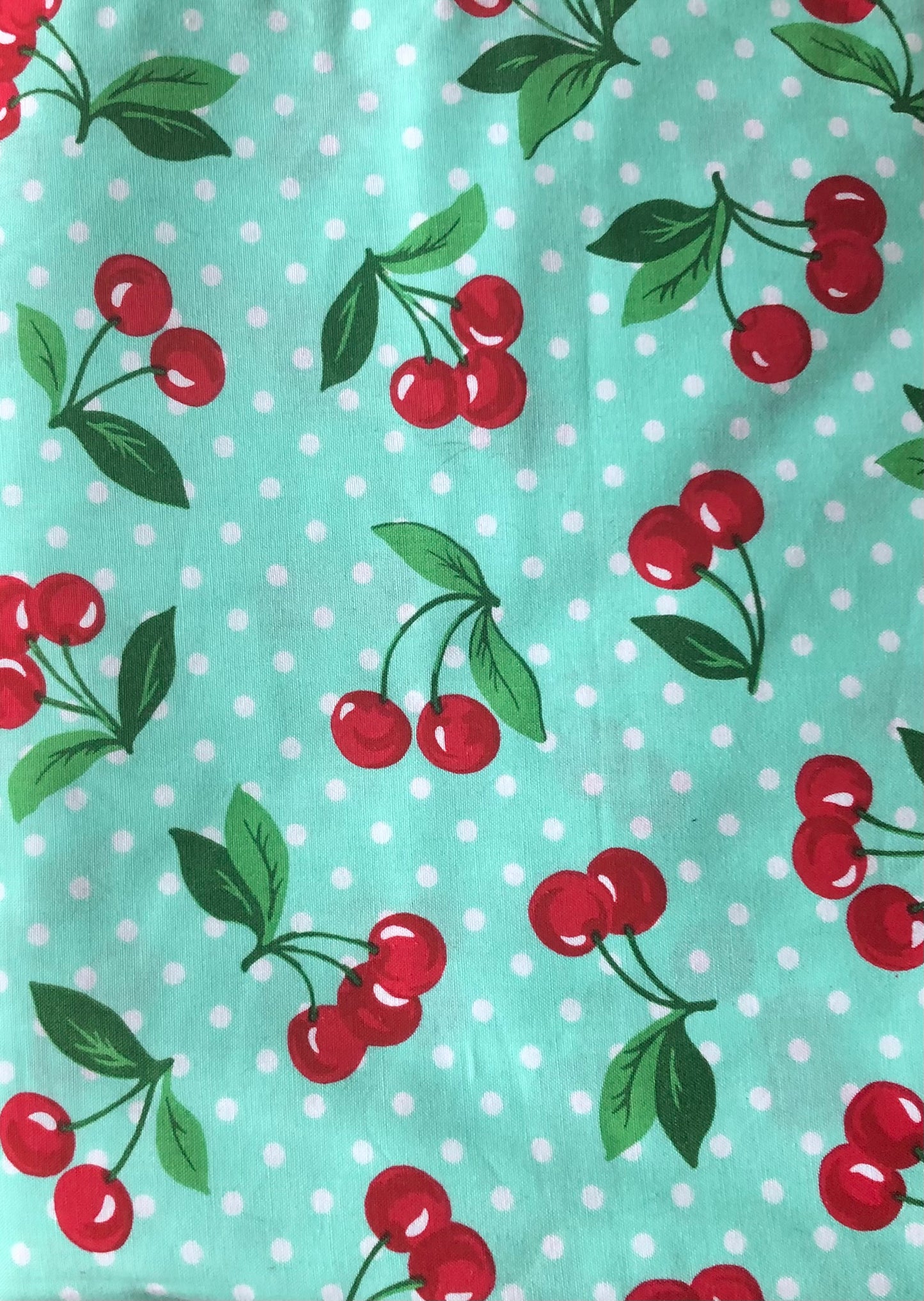 Michael Miller Cherry Dot Green, Designer Cotton, Quilting Fabric, Sold by YARD