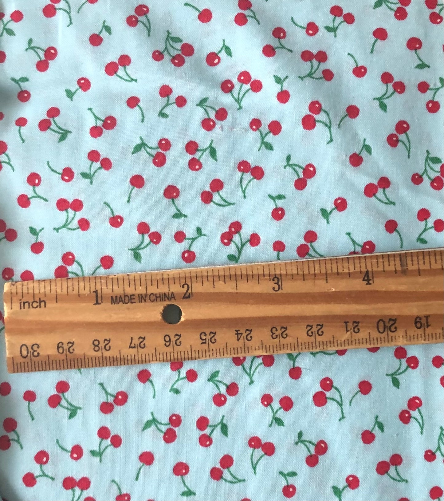 Robert Kaufman Sevenberry Petite Classics Aqua Blue Cherries, Designer Cotton, Quilting Fabric, Sold by YARD