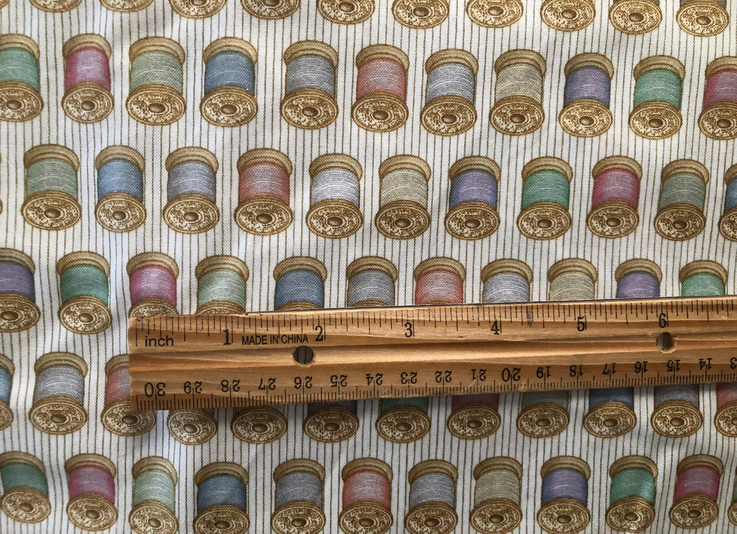 Quilting Treasures by Dan Morris Design "Cute As A Button" Sewing Spools of Thread, Designer Cotton Fabric, Quilting Fabric, Sold by YARD