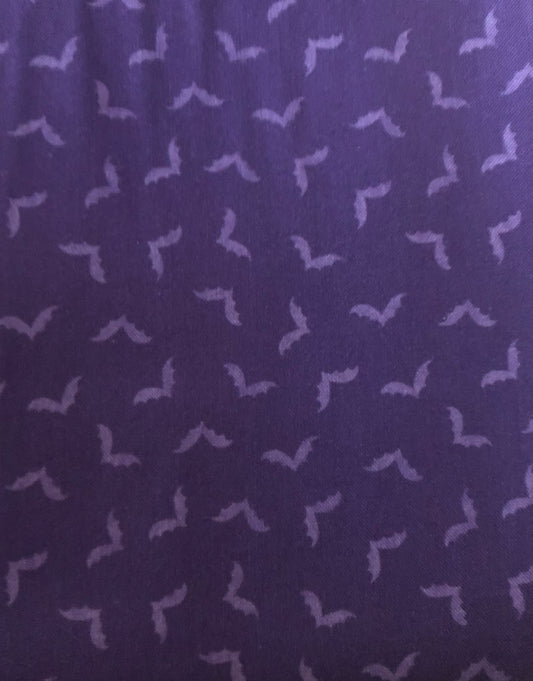 Michael Miller Howl-o-ween Fright Night by Casey Krimmel Purple Bats Halloween, Designer Cotton Fabric, Quilting Fabric, Sold by YARD