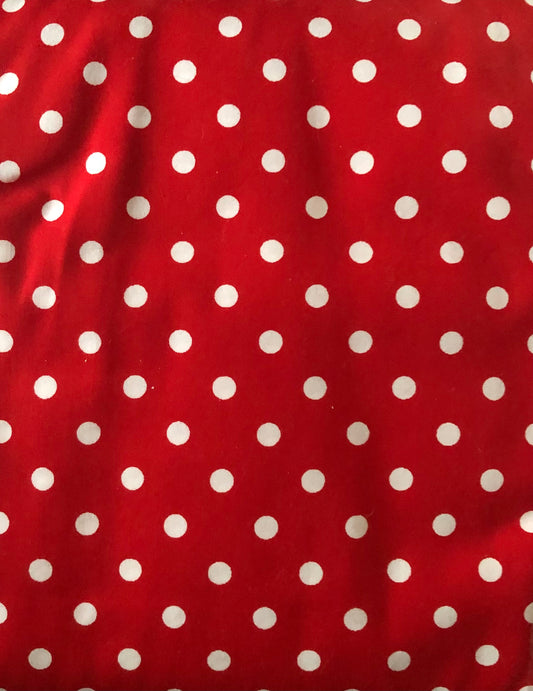 Robert Kaufman Sevenberry Petite White Polka Dots on Red, Designer Cotton Fabric, Quilting Fabric, Sold by YARD