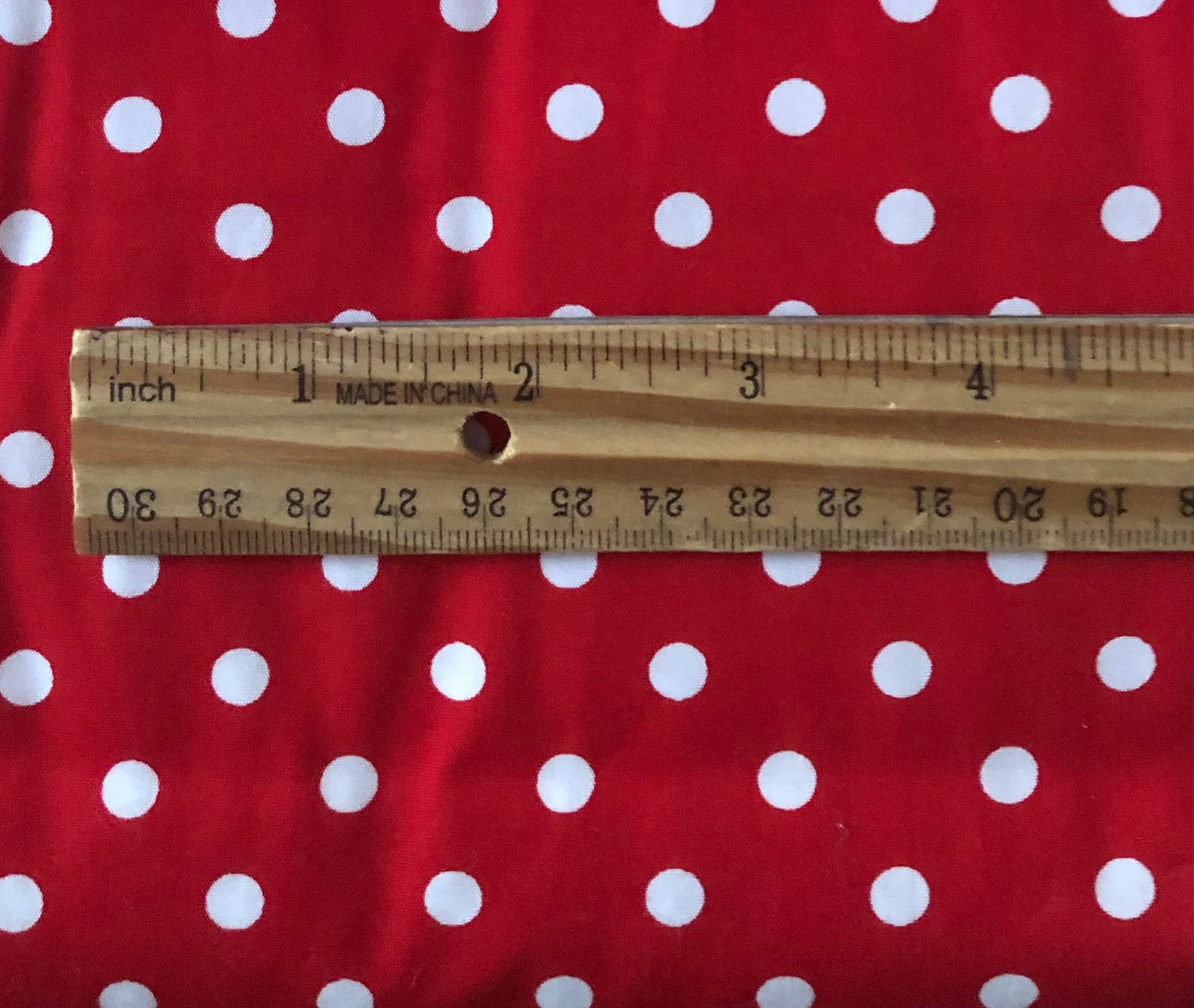 Robert Kaufman Sevenberry Petite White Polka Dots on Red, Designer Cotton Fabric, Quilting Fabric, Sold by YARD