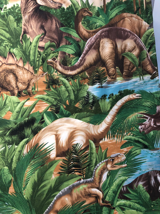 Timeless Treasures Michael Searle Dinosaurs, Designer Cotton Fabric, Quilting Fabric, Sold by YARD