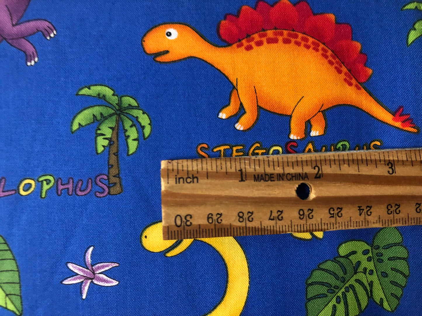 Fabri Quilt Lost World Dinosaur Blue, Designer Cotton Fabric, Quilting Fabric, Sold by YARD