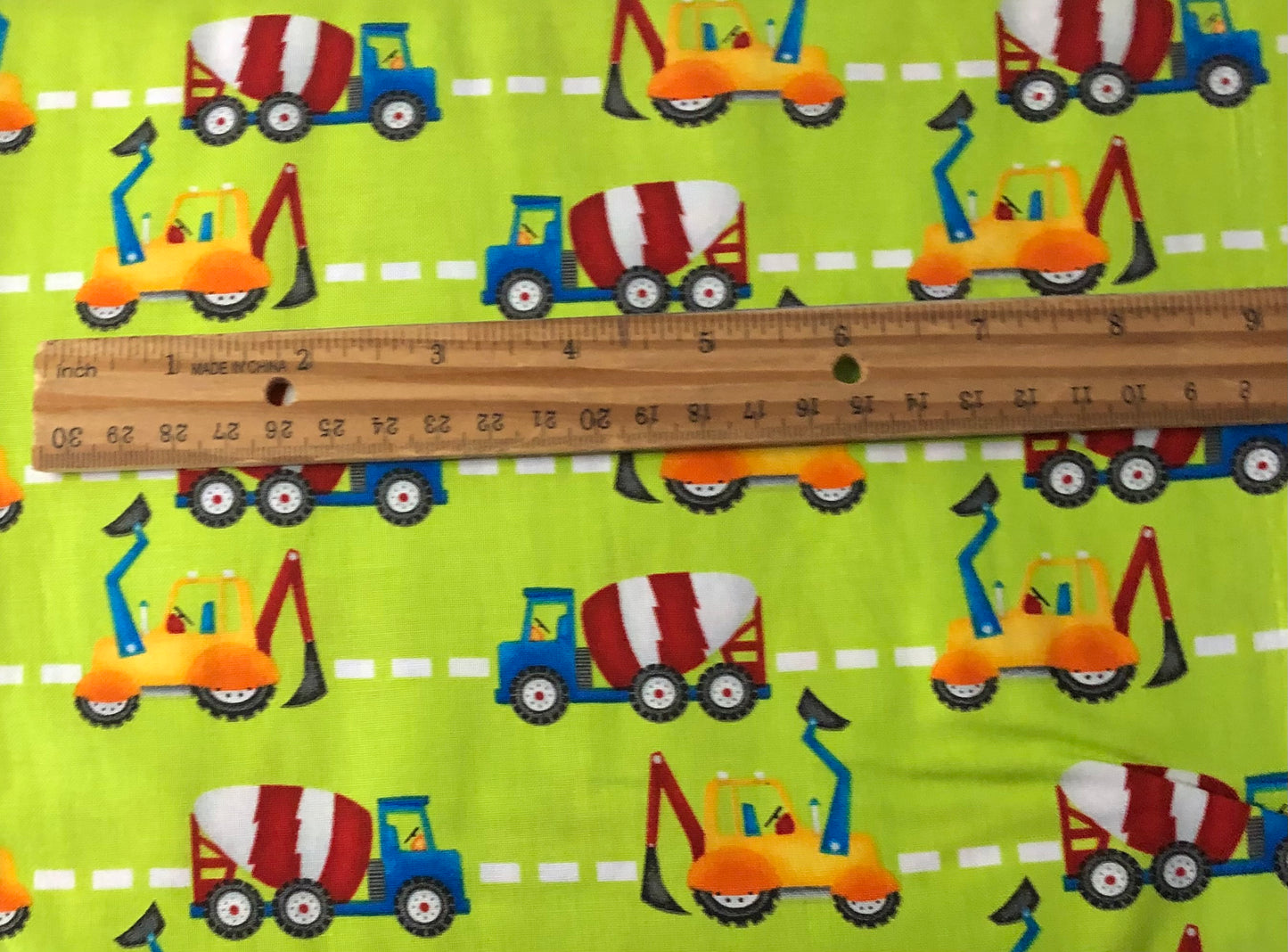Henry Glass Fabrics My Favorite Trucks Mini Set Green, Designer Cotton Fabric, Quilting Fabric, Sold by YARD