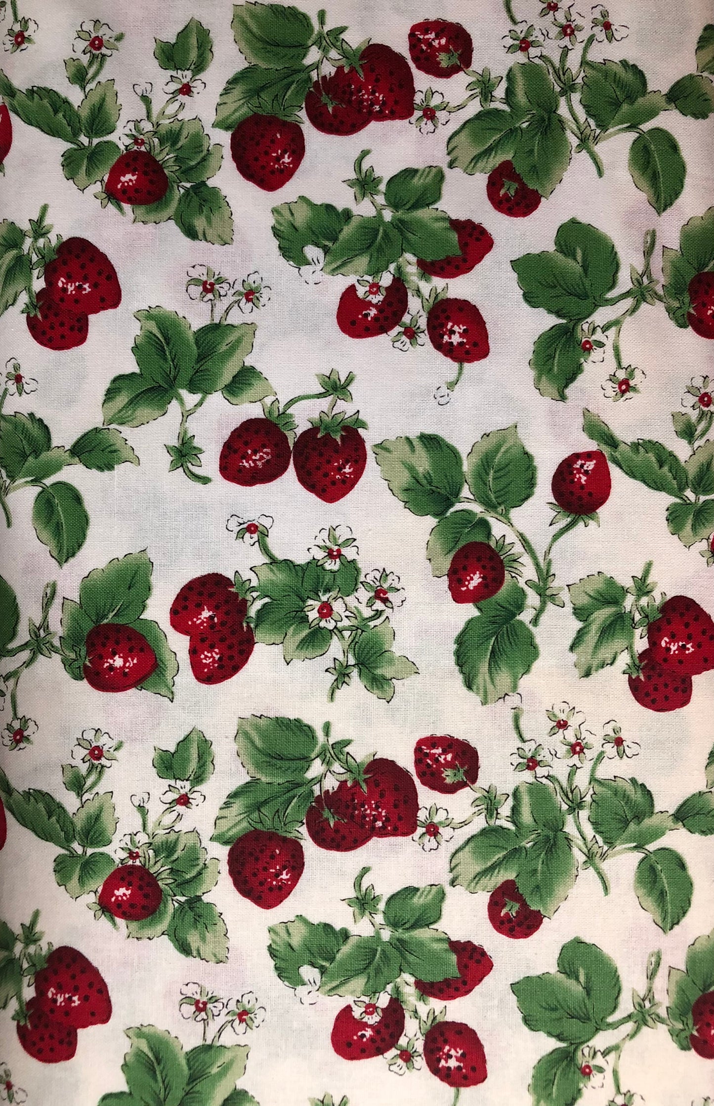 David Textiles Rose and Hubble Strawberries with Leaves, Designer Cotton Fabric, Quilting Fabric, Sold by YARD