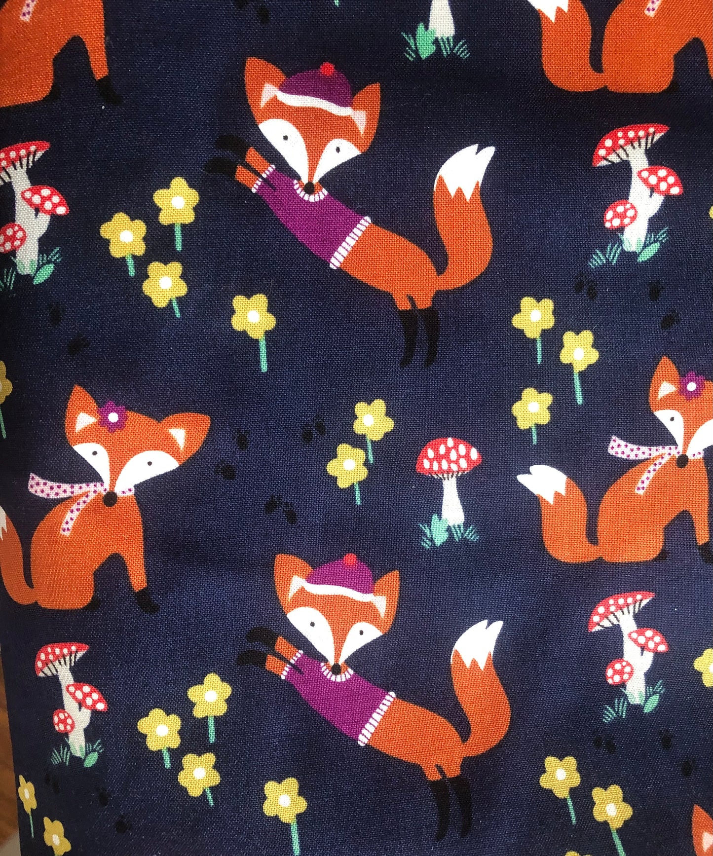 Michael Miller Fox Wood Lil’ Foxy Navy Blue, Designer Cotton Fabric, Quilting Fabric, Sold by YARD
