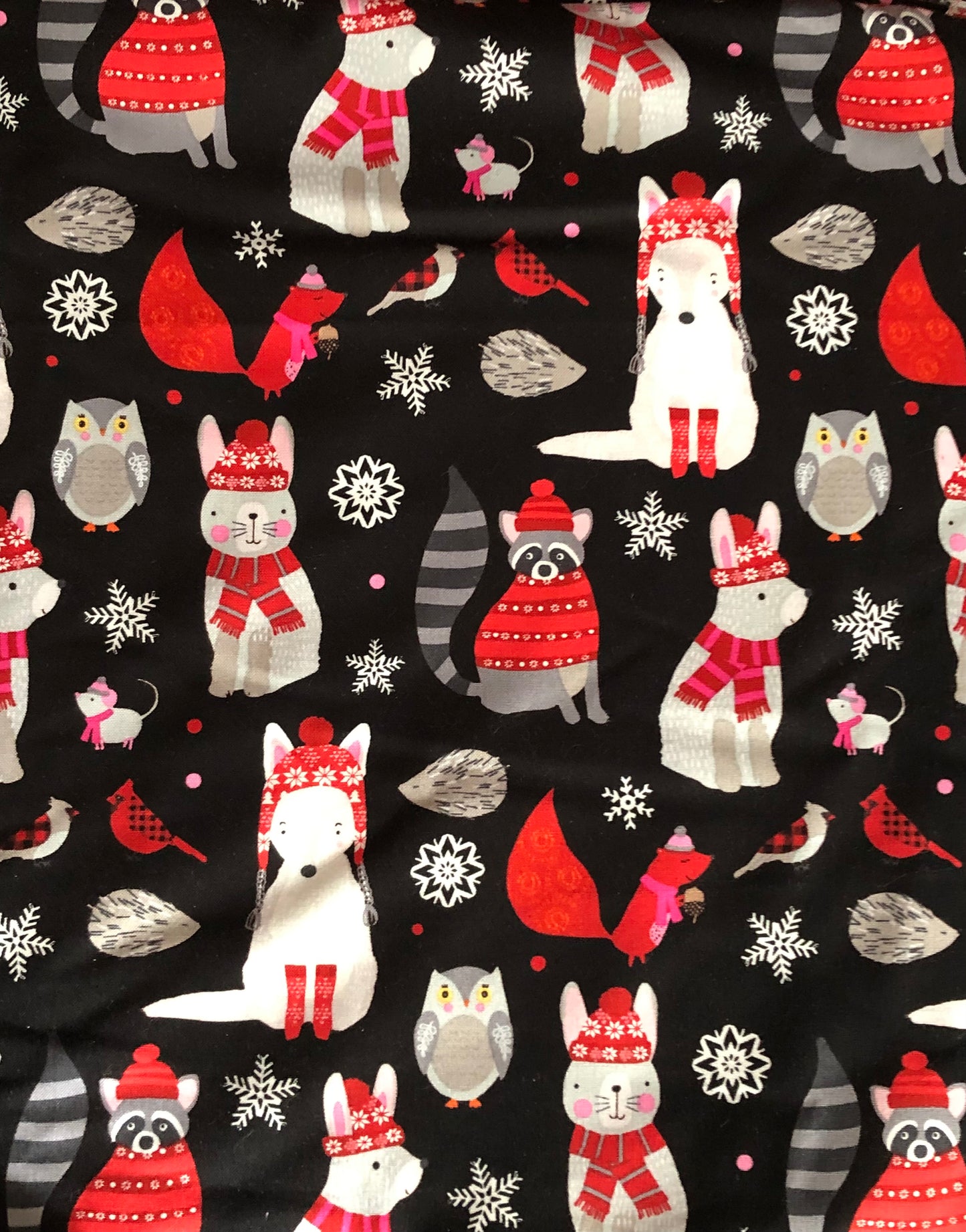Quilt Fabrics Snow Delightful Animals by Natalie Alex, Woodland Animals, Designer Cotton, Sold by YARD