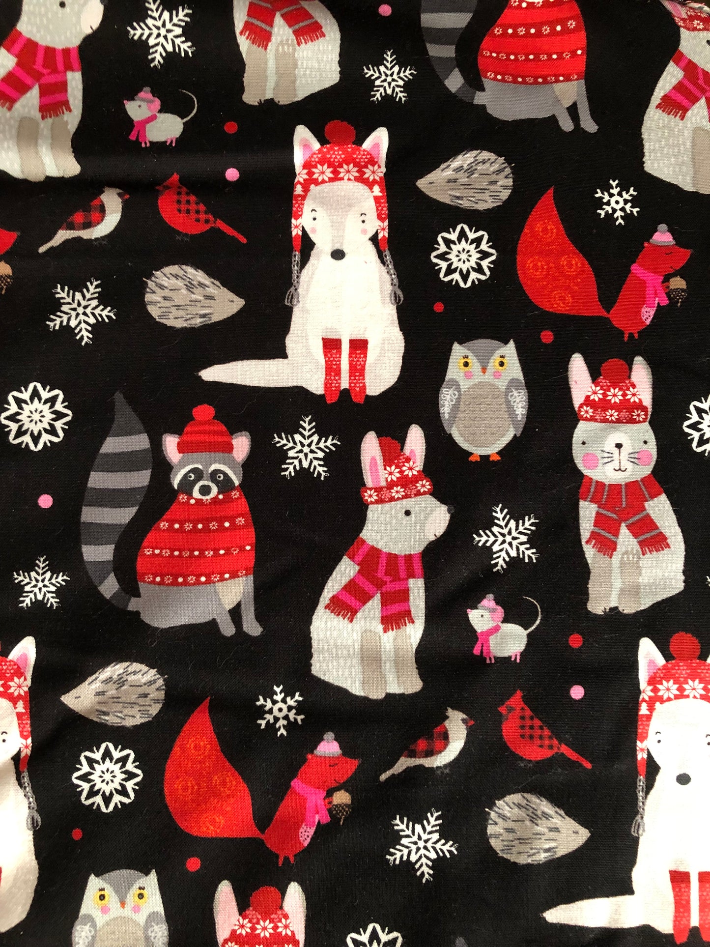 Quilt Fabrics Snow Delightful Animals by Natalie Alex, Woodland Animals, Designer Cotton, Sold by YARD