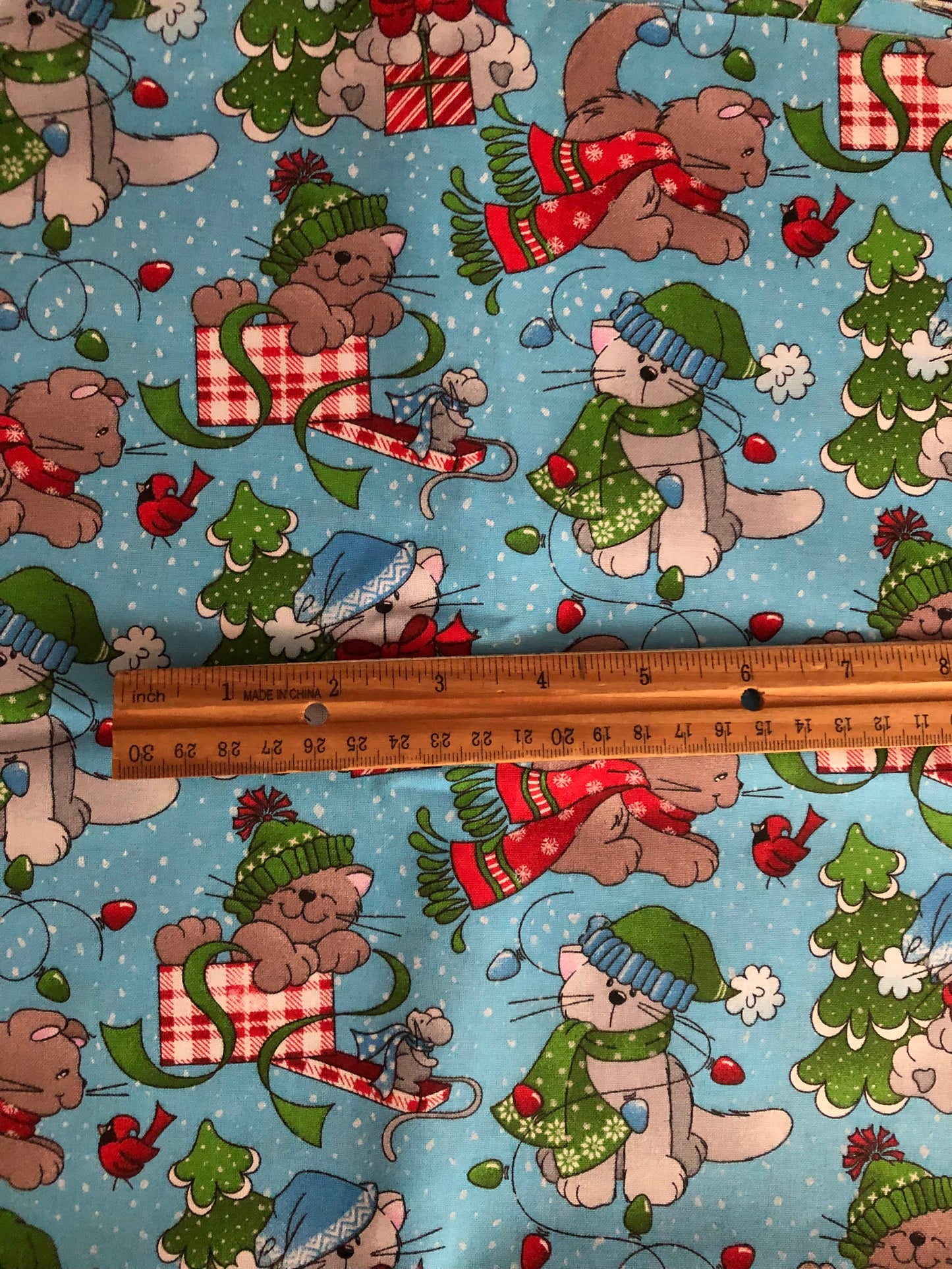 Fabric Traditions Patty Reed Designs Laurie Campbell La-Di-Draw Christmas Cats, Designer Cotton, Quilting Fabric, Sold by YARD