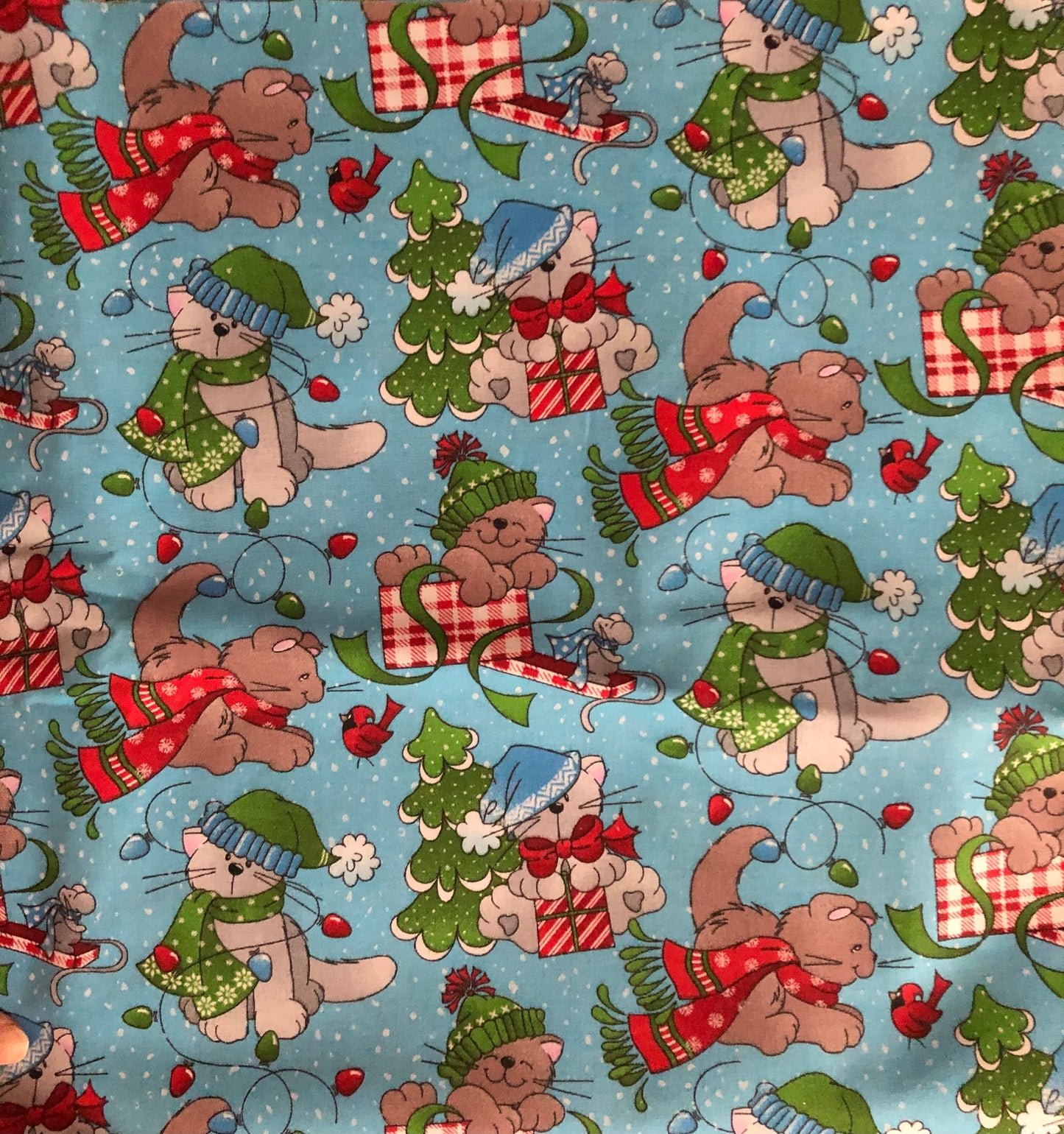 Fabric Traditions Patty Reed Designs Laurie Campbell La-Di-Draw Christmas Cats, Designer Cotton, Quilting Fabric, Sold by YARD