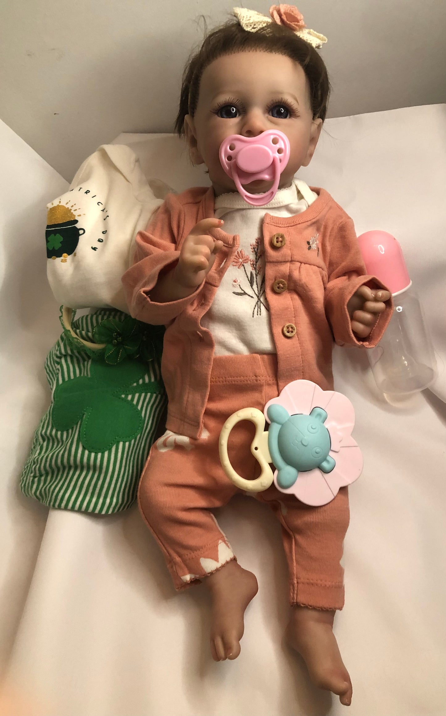 Adorable Reborn Girl Doll, Realistic Lifelike Preemie, Two Outfits