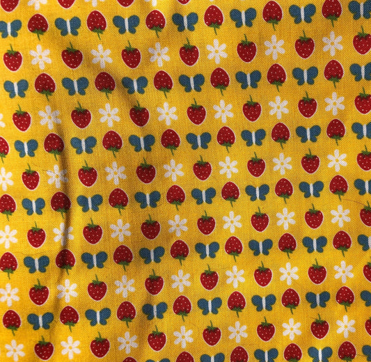 Penny Rose Gingham Girls Butterfly Yellow by Amy Smart Fabric, Designer Cotton, Quilting Fabric, Sold by YARD