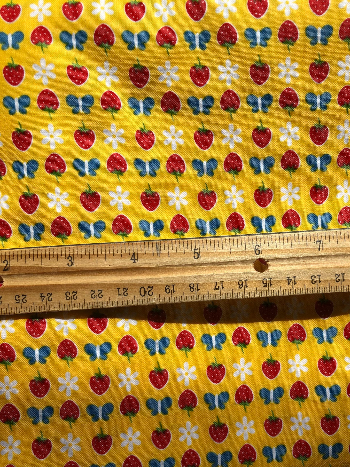 Penny Rose Gingham Girls Butterfly Yellow by Amy Smart Fabric, Designer Cotton, Quilting Fabric, Sold by YARD
