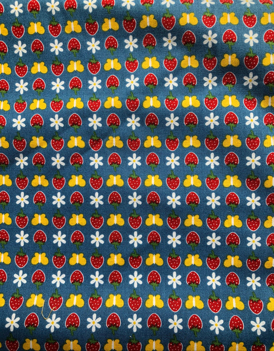 Penny Rose Gingham Girls by Amy Smart Blue Butterfly Fabric, Designer Cotton, Quilting Fabric, Sold by YARD