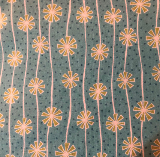 Benartex Contempo Sparkle by Amanda Murphy Green, Aqua Blue, and White Fabric, Designer Cotton, Quilting Fabric, Sold by YARD