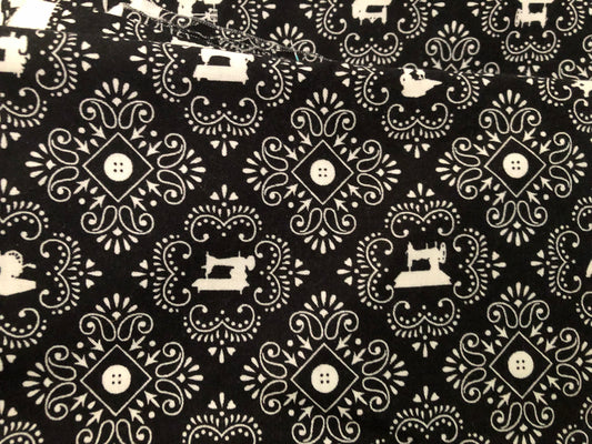 Quilting Treasures Sewing Machines and Buttons by Dan Morris Fabric, Designer Cotton, Quilting Fabric, Sold by YARD