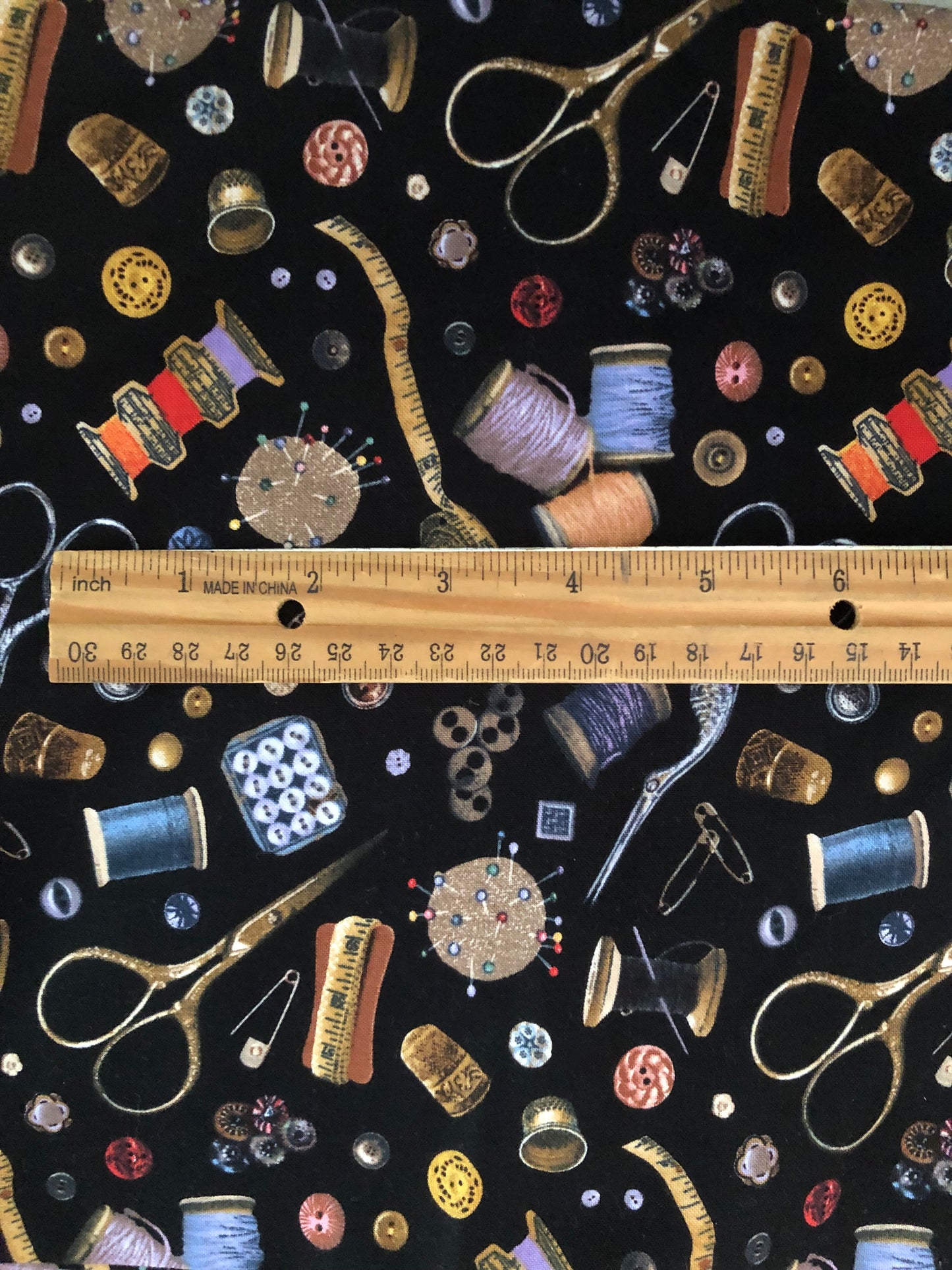 Sewing Notions A Stitch In Time by Elizabeth's Studio Fabric, Designer Cotton, Quilting Fabric, Sold by YARD