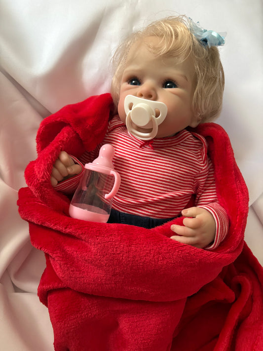 Adorable Reborn Newborn Girl Doll, Lifelike and Realistic with Blanket