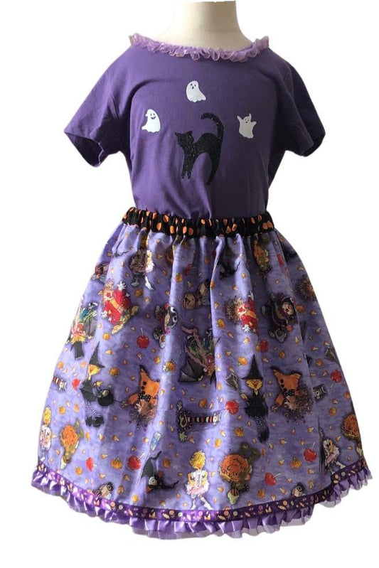 Halloween Trick or Treating Animals, Ghosts, and Black Cat Costume, Girls Size 7