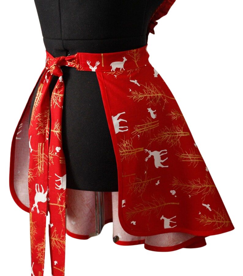 Christmas Apron for Women, Winter Woodland Animal Apron for Women