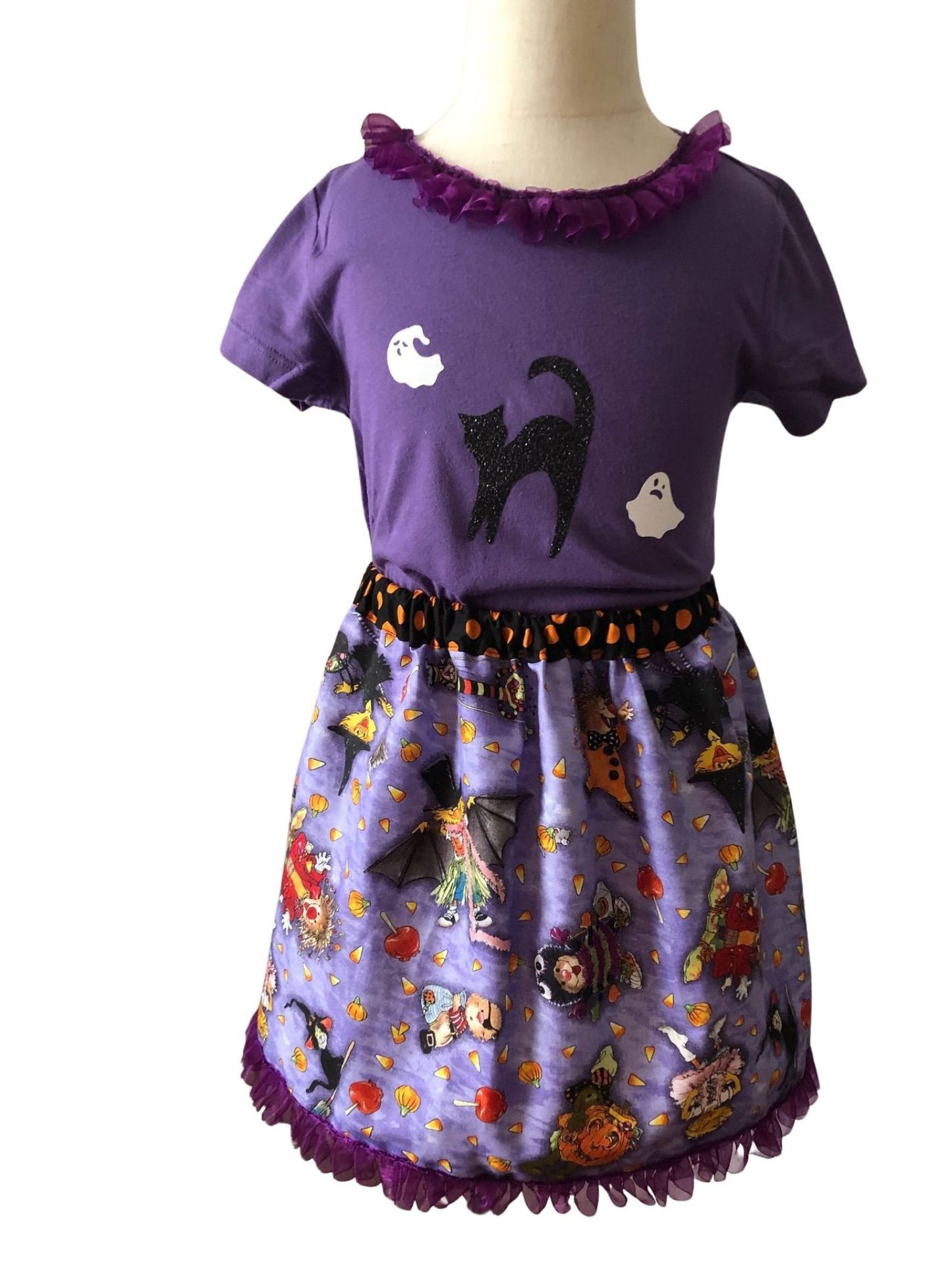 Halloween Animals Trick or Treating, Ghosts, and Black Cat Costume, Girls Size 5