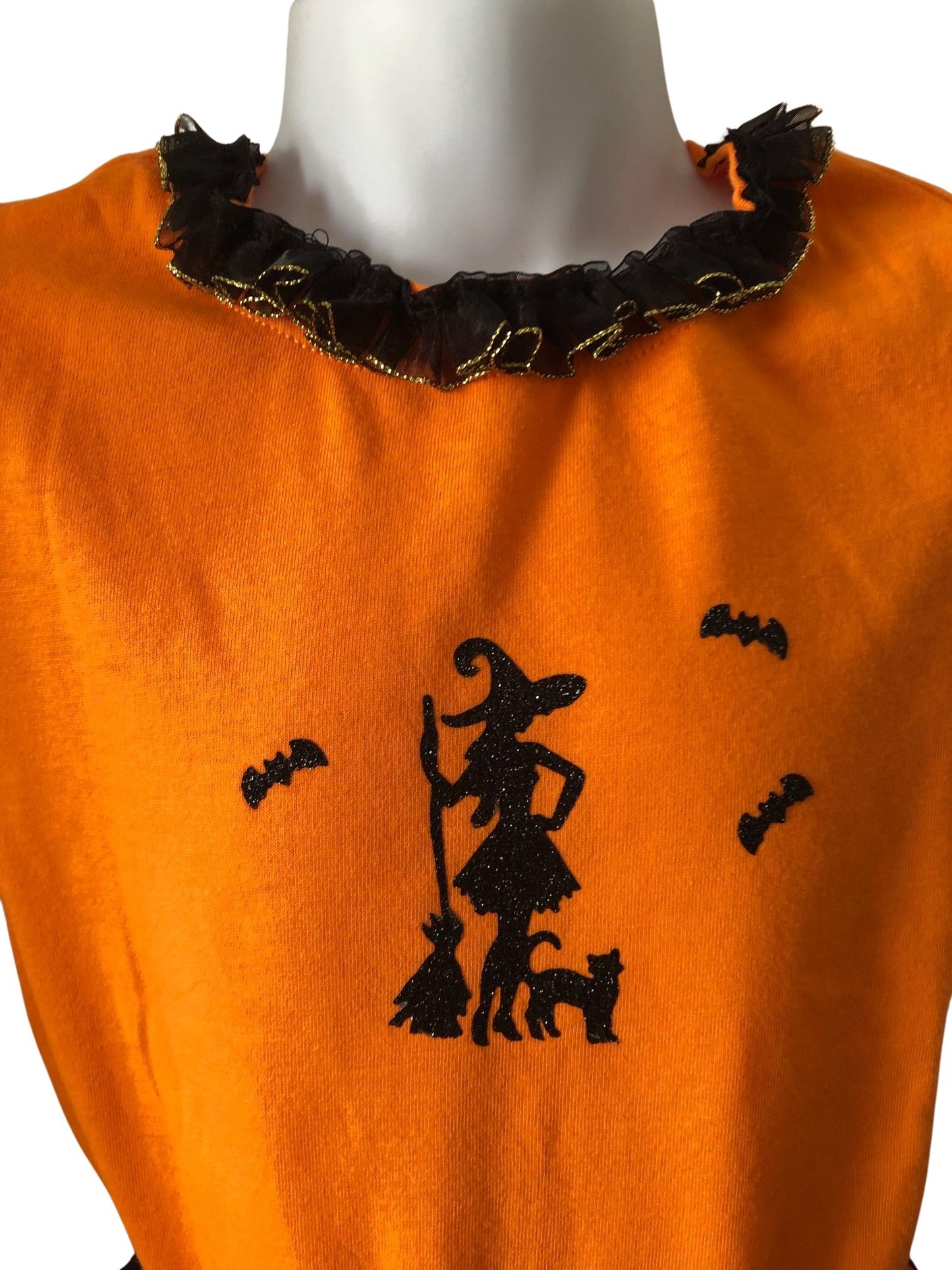 Halloween Bats, Witch, and Black Cat Costume, Girls Size 4