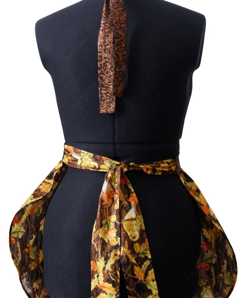 Fall Apron for Women, Autumn Apron for Women, Thanksgiving Apron, Apron with Birds