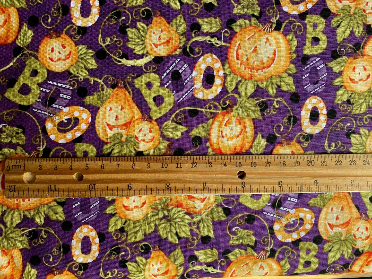 Springs Creative Halloween Happy Haunting Pattern, Jack-O-Lantern Pumpkins and Boo, Designer Cotton Fabric, Quilting Fabric, Sold by YARD
