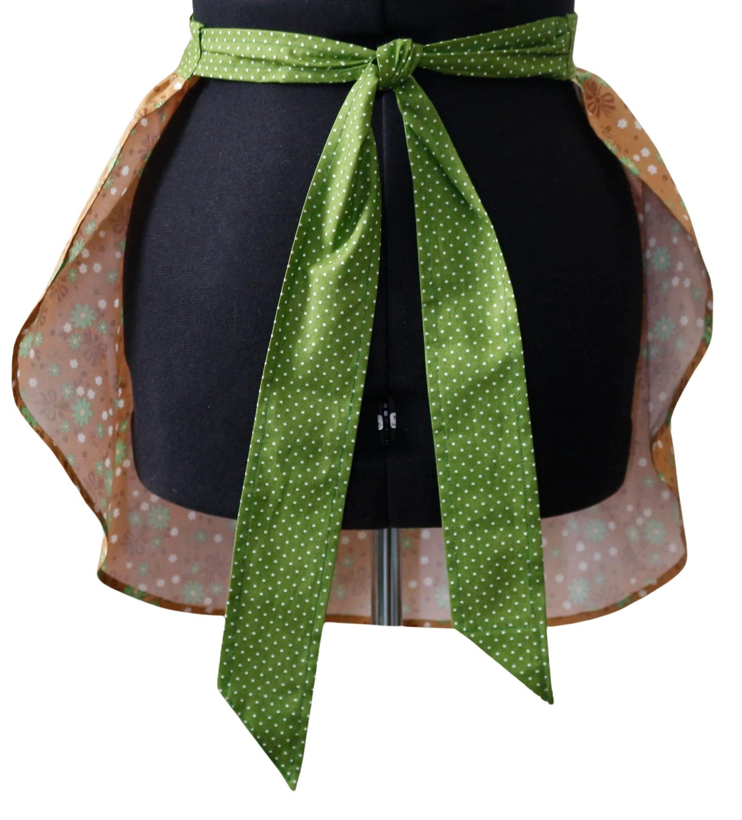 Apron for Women, Retro Apron for Women, Retro Floral Apron for Women, Flowers and Polka Dots Apron for Women