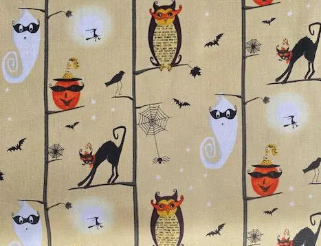 Studio E Fabrics Halloween Cheeky Wee Pumpkins by DT-K Cream Fabric, Designer Cotton Fabric, Quilting Fabric, Sold by YARD