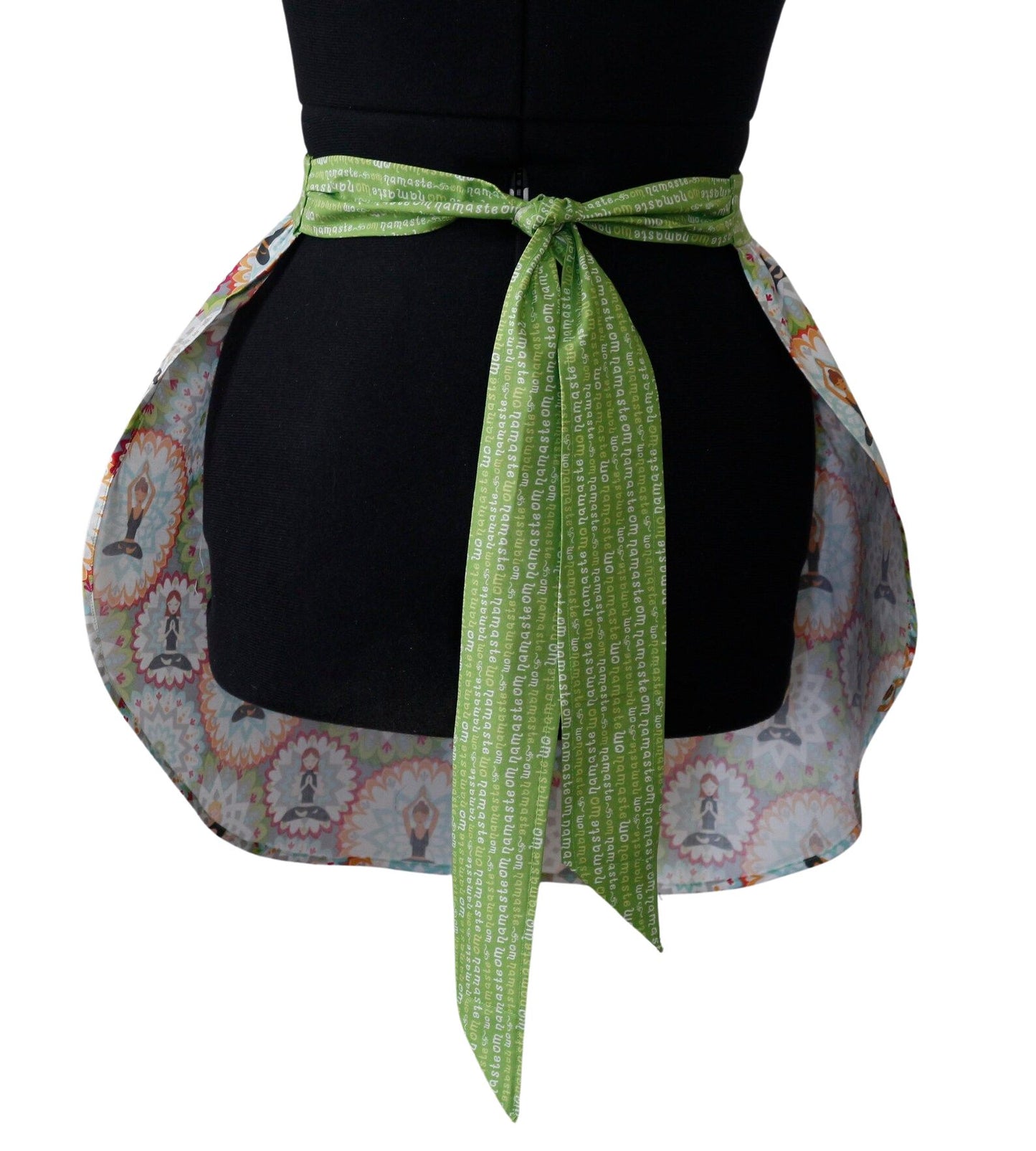 Apron for Women, Meditation Apron for Women, Namaste Om Green Belt Apron for Women