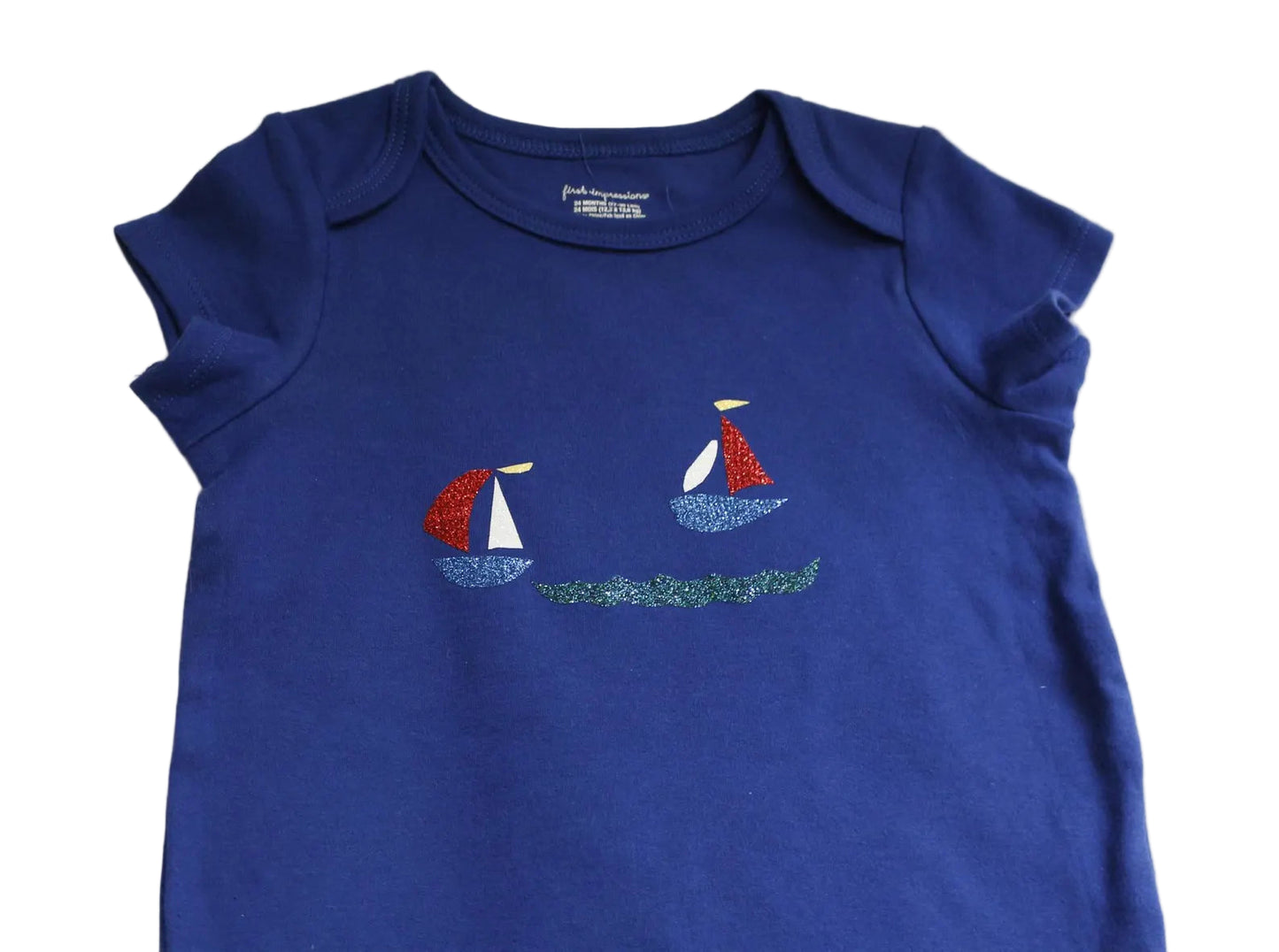 Girls Toddler Handmade Nautical Boat Outfit, Girls Bodysuit and Skirt, 24 Months, Girls Toddler Summer Clothing